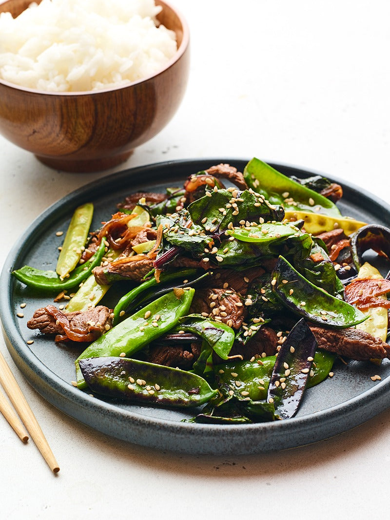 Peas, Greens & Steak Stir Fry Recipe