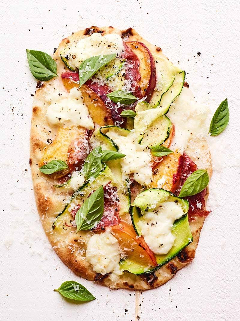 Peach & Burrata Flatbread Recipe