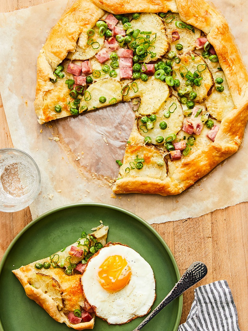 Breakfast Galette with Potato, Ham & Peas Recipe