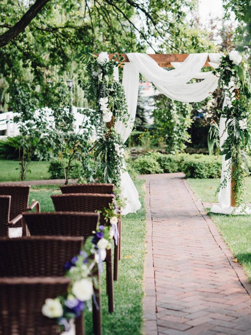Garden wedding ceremony.