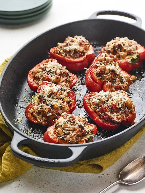 Spinach & Rice Stuffed Peppers Recipe