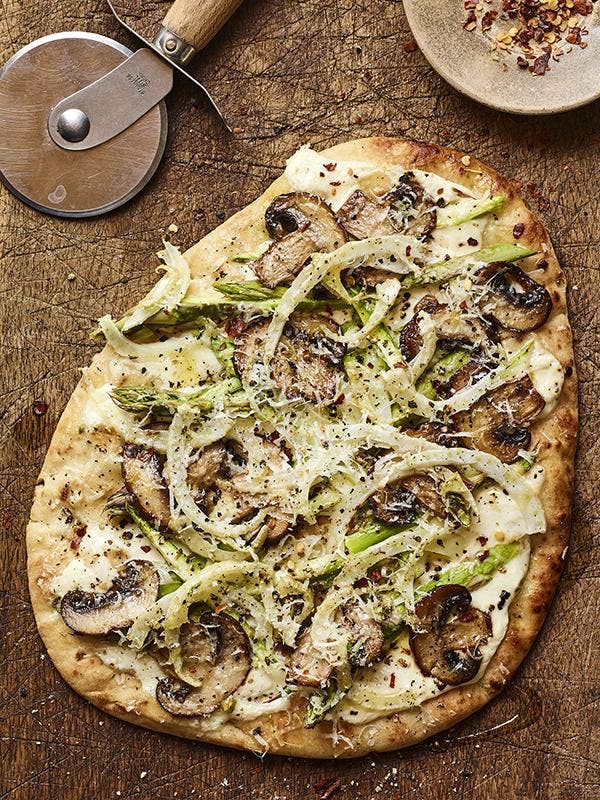 Mushroom and Asparagus Flatbread Recipe