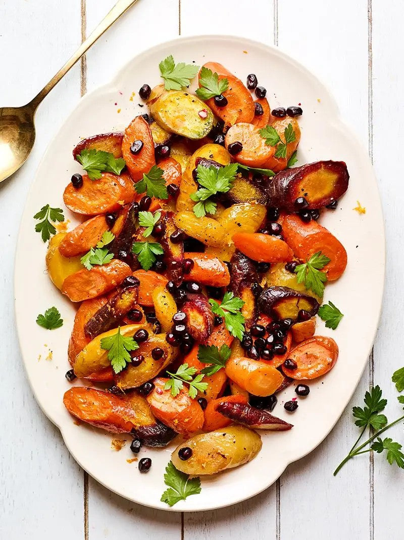 Rainbow Carrots with Orange & Pomegranate Recipe