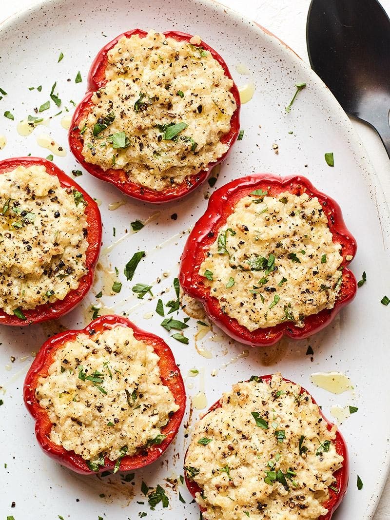 Cheesy Rice Stuffed Peppers Recipe