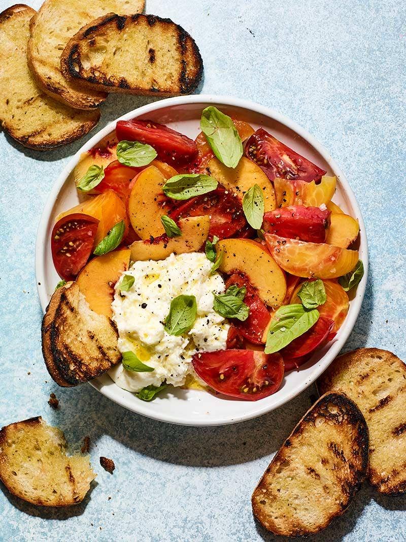 Tomatoes, Peaches & Burrata Recipe