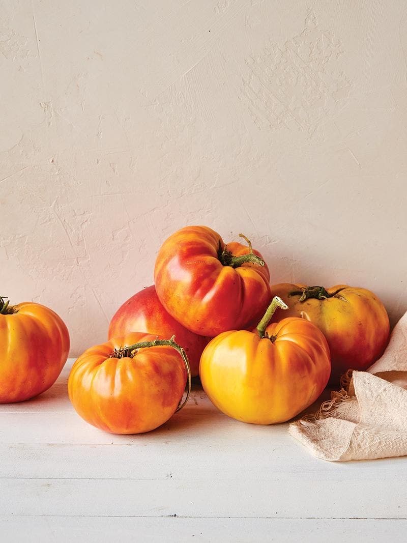 Fresh-picked heirloom tomatoes.