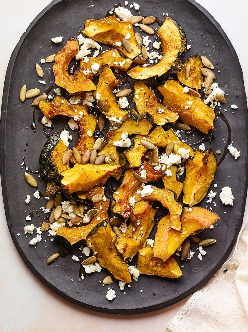 Curry Roasted Acorn Squash Wedges with Feta Recipe