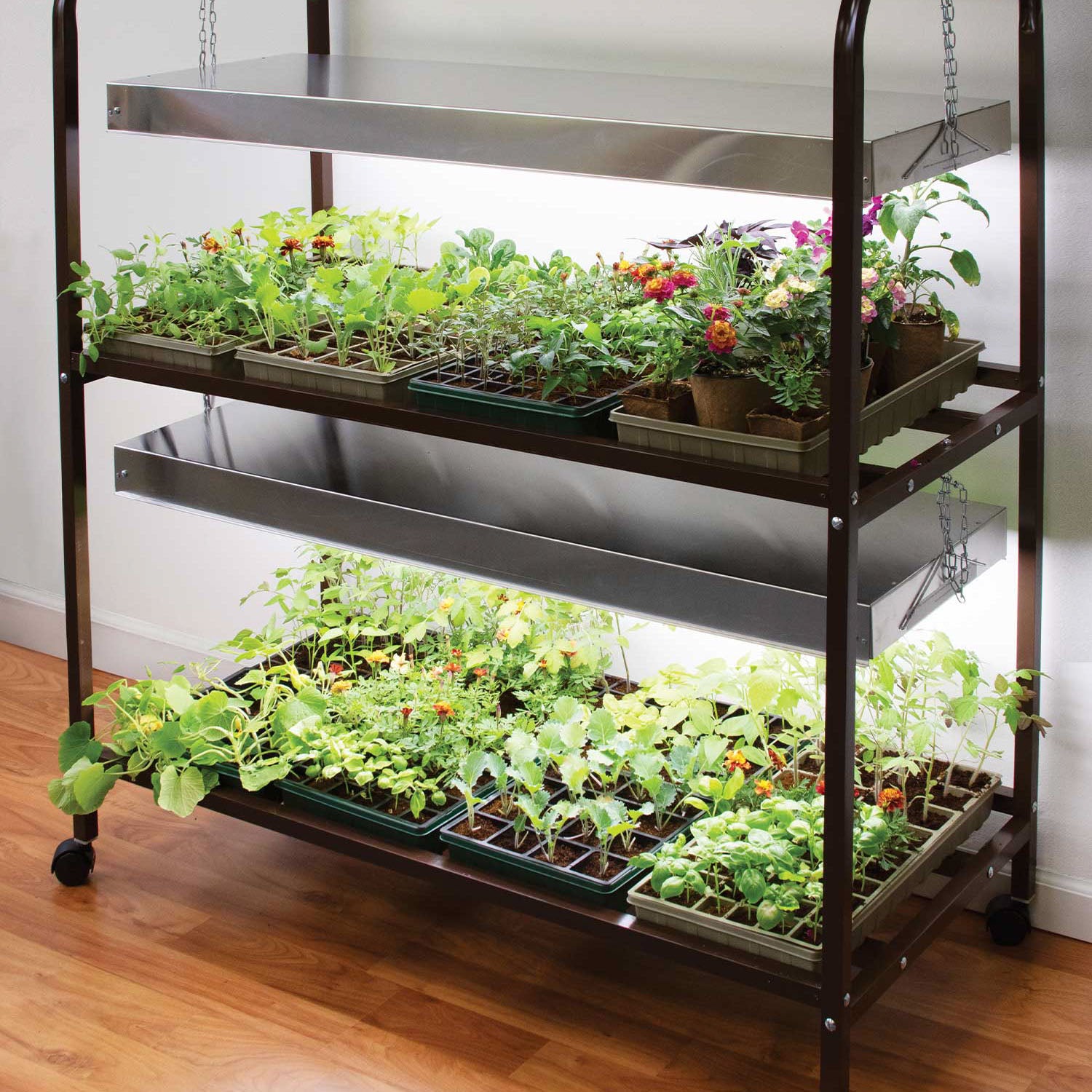 Deluxe LED Glow N Grow Light Garden Cart