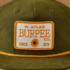 Olive Vintage Flat Snapback Hat - Burpee Sunflower