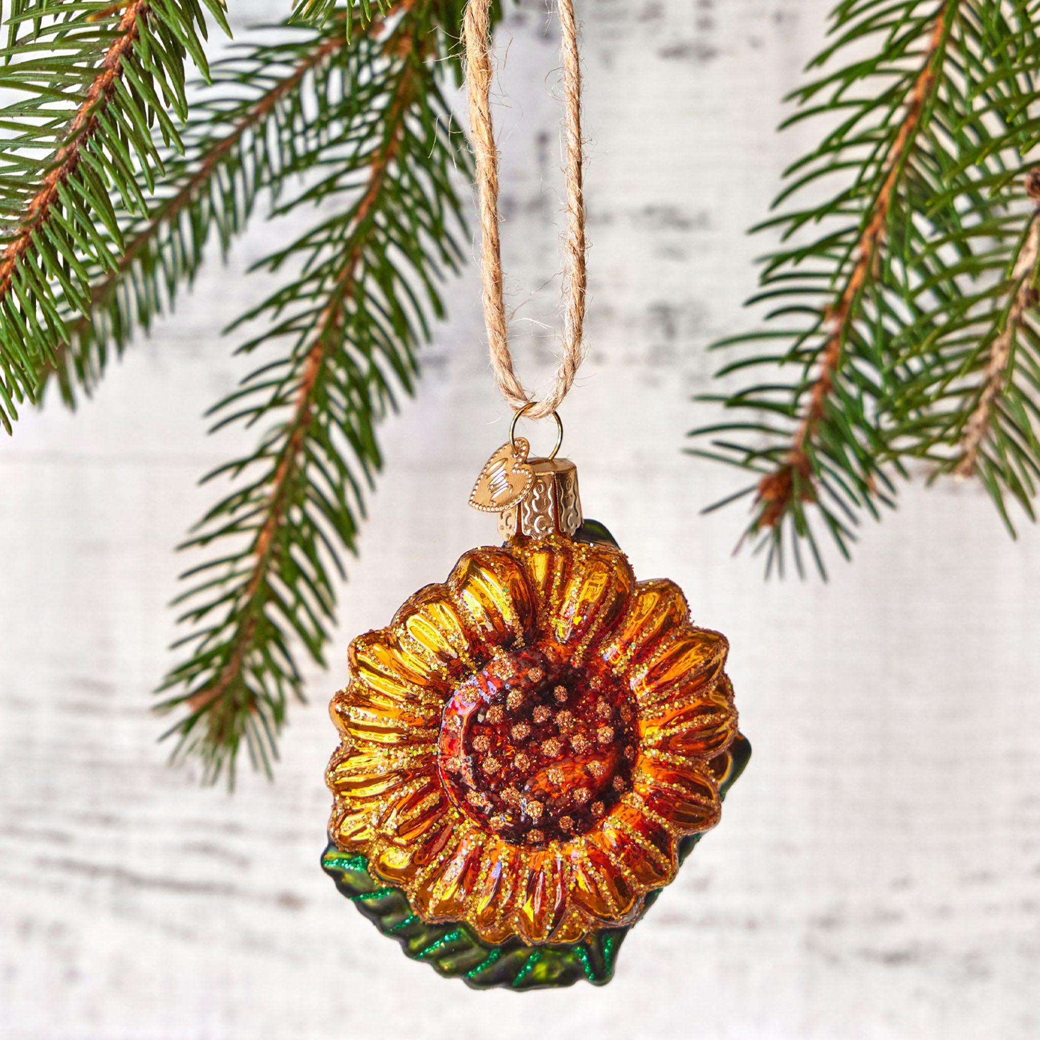Sunflower Glass Ornament