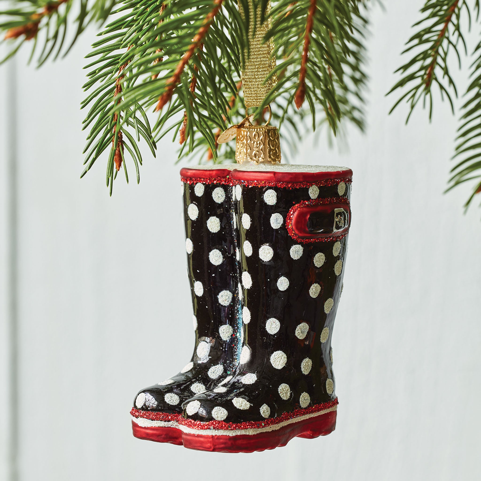 Garden Rubber Boots Glass Ornament