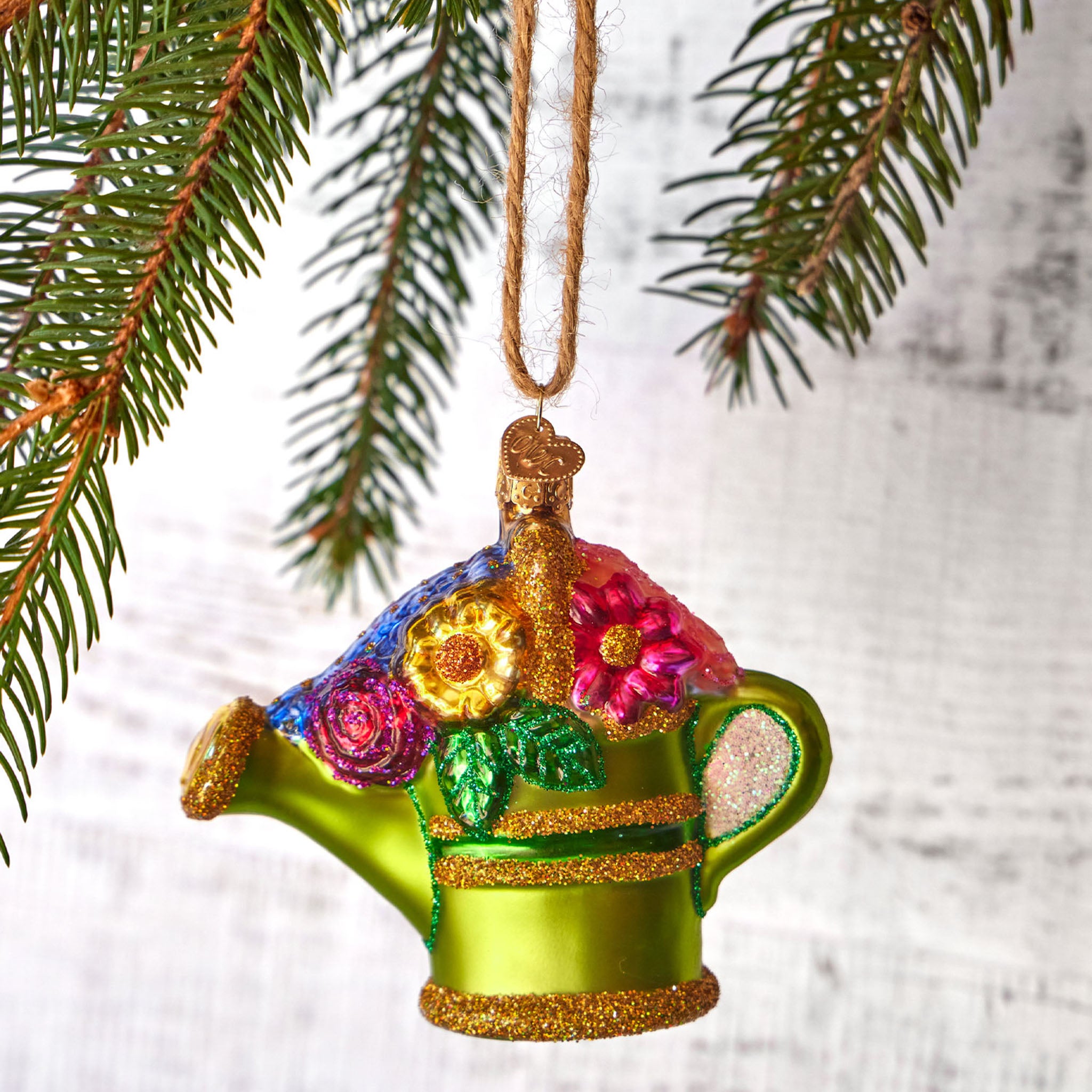 Watering Can Glass Ornament