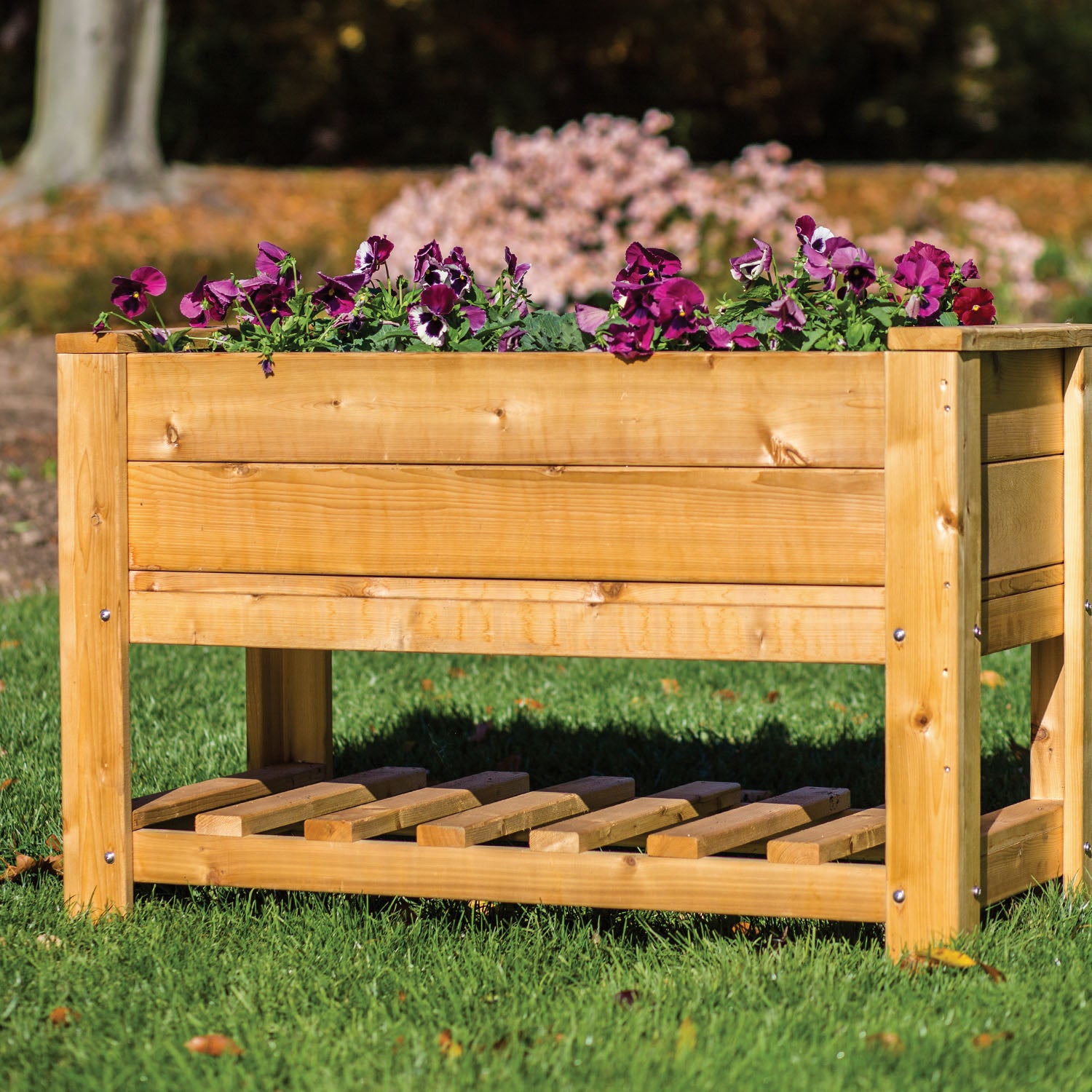 Elevated Planter Box with Shelf