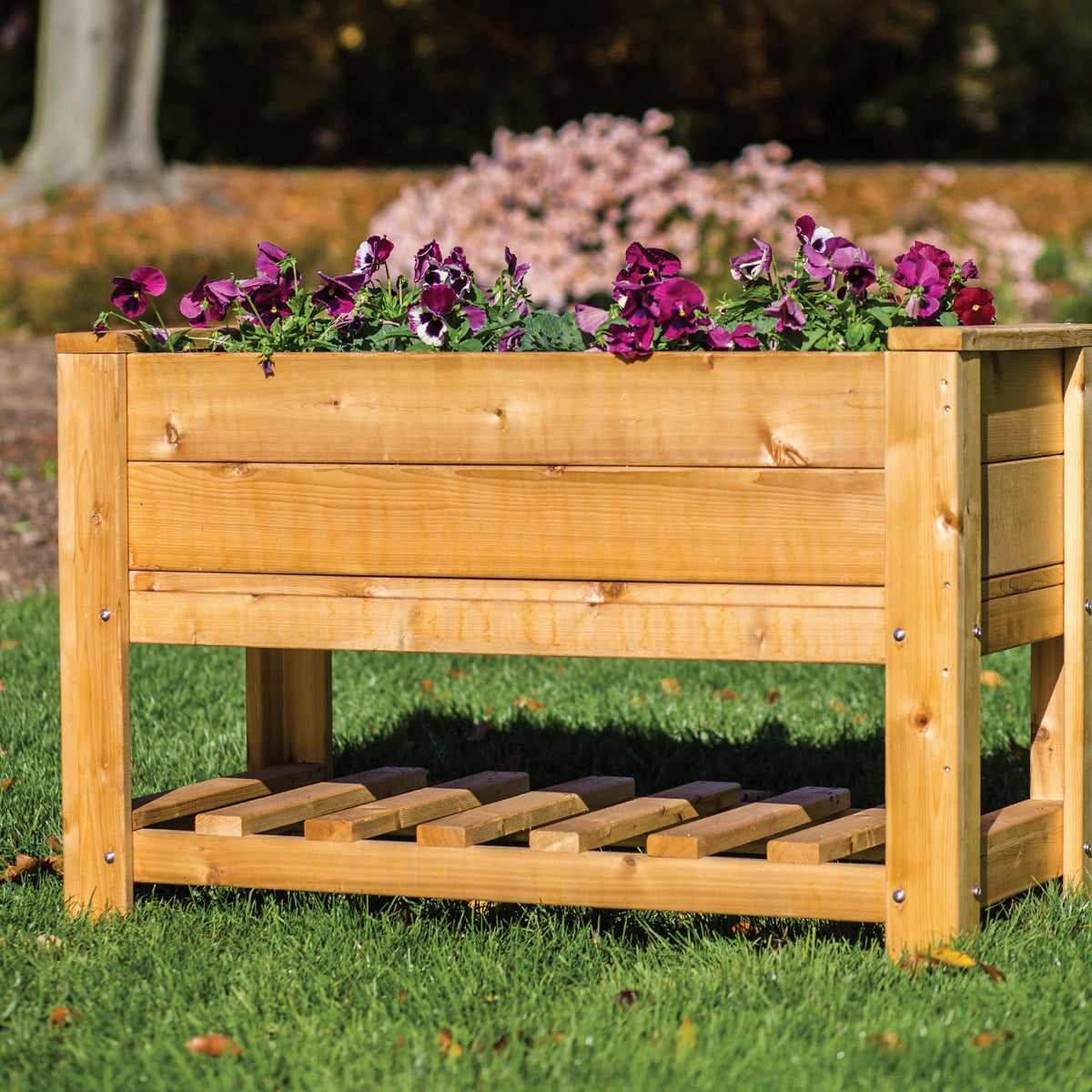 Elevated Planter Box with Shelf