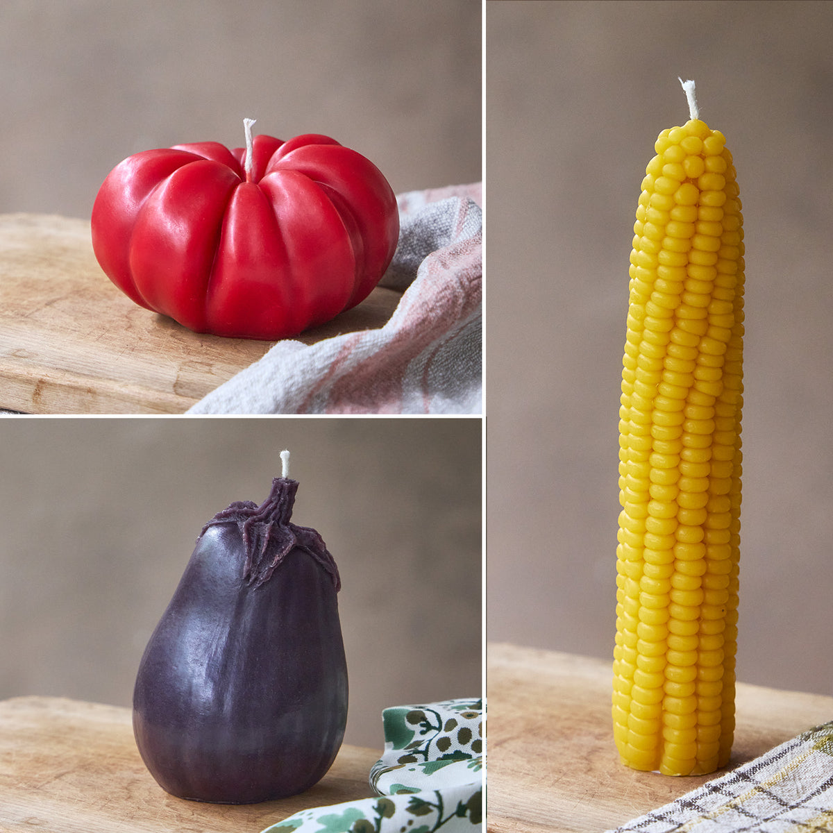 Vegetable Harvest Beeswax Candle Collection