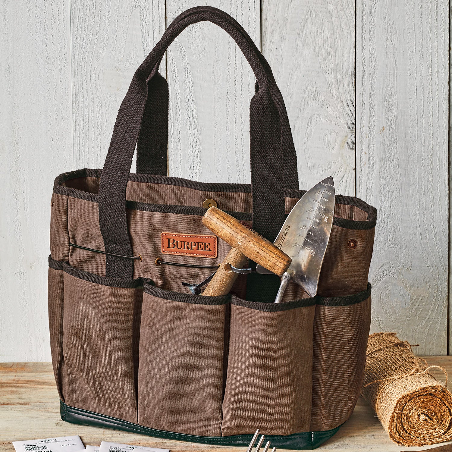 Waxed Canvas Garden Tote Bag