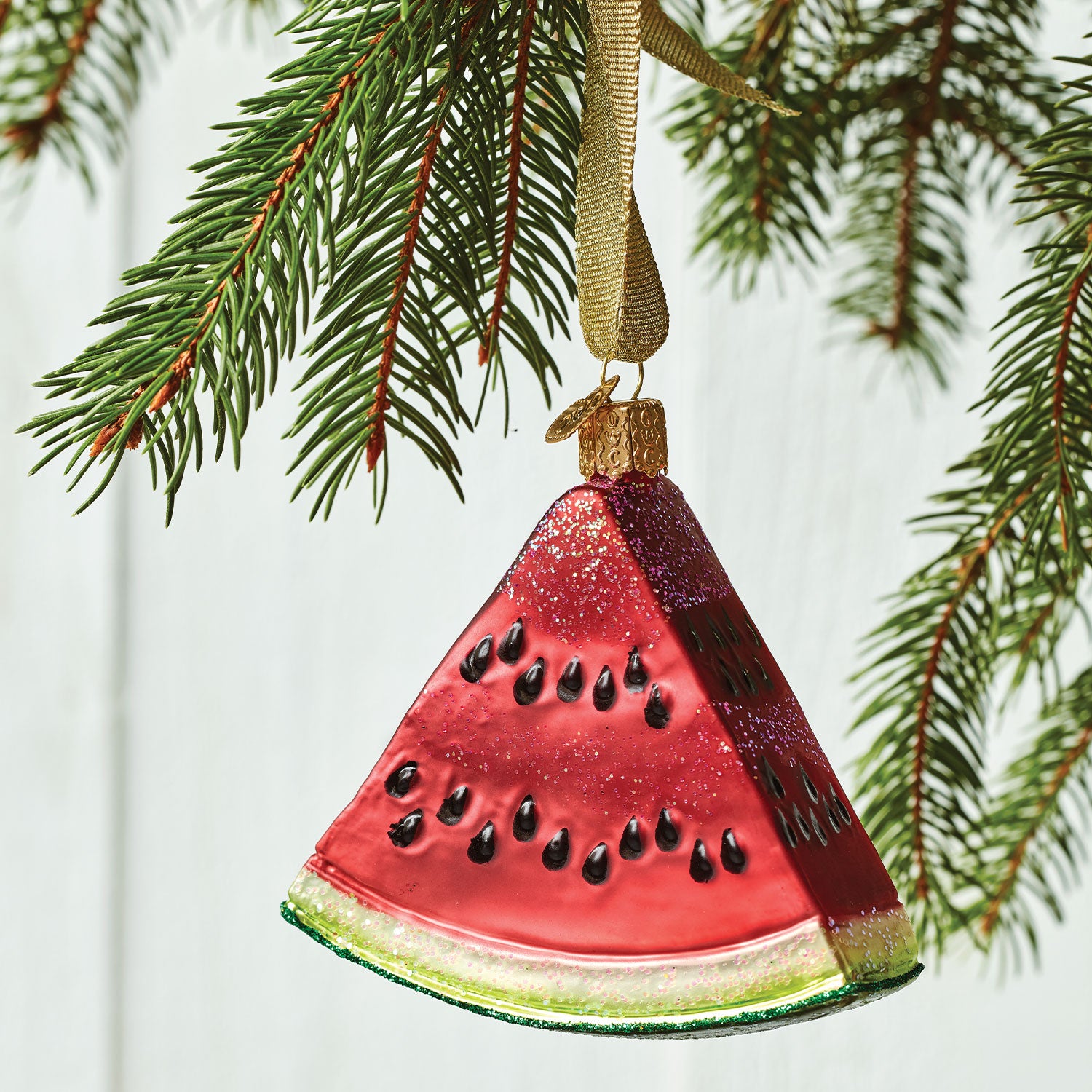 Watermelon Wedge Glass Ornament