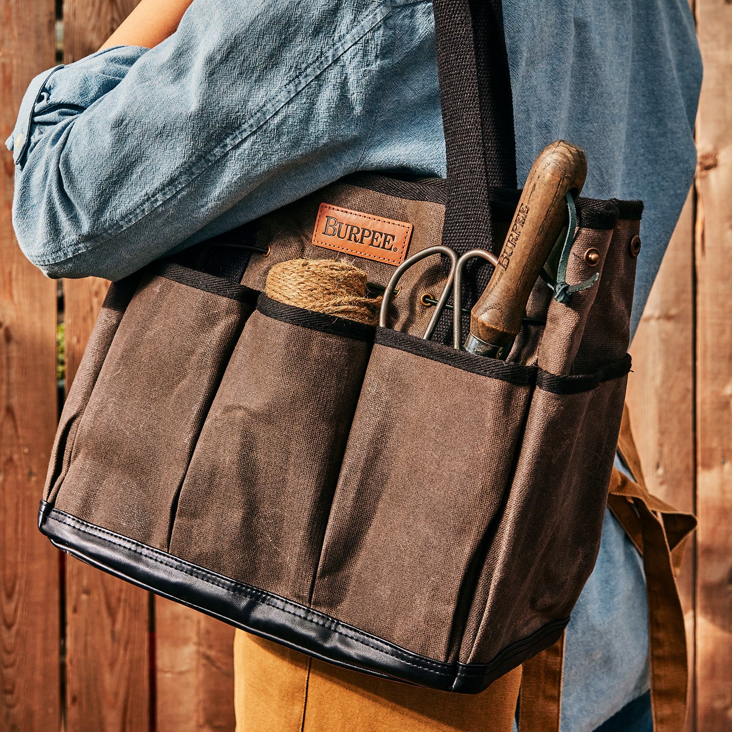 Waxed Canvas Garden Tote Bag