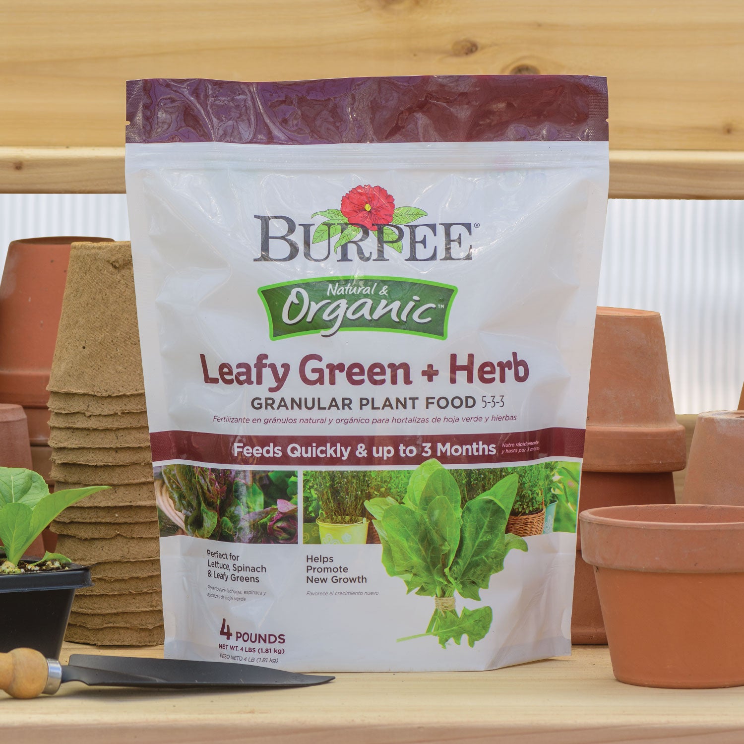 Burpee Natural Organic Leafy Green and Herb Plant Food 5-3-3
